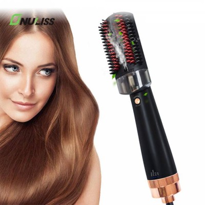 Customized Power Patent Design Red Light Therapy Steam Hot Air Brush Professional One Step Hair Dryer Brush