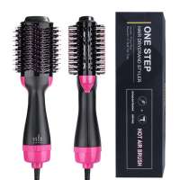 Hot Air Dryer Brush Professional 2 In 1 Straightener Comb Electric Blow Dryer Rotating Hair Brush Roller Styler